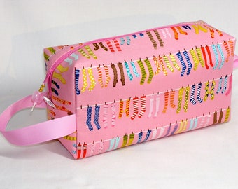 Socks on a Line in Pink Project Bag