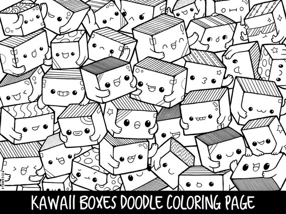 Boxes Doodle Coloring Page Printable Cute/Kawaii Coloring Boxes Doodle Coloring Page Printable Cute/Kawaii Coloring