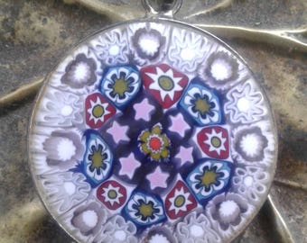Murano Glass Colorful Disk Pendant