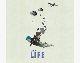 Enjoy life 4 - collage - mixed media - vintage - 29,7 x 29,7 cm