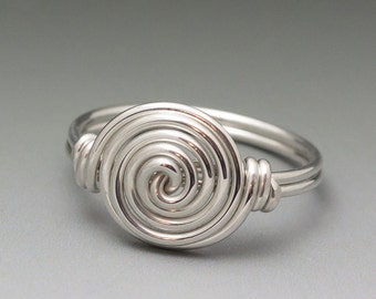 Sterling Silver Wire Wrapped Spiral Ring - Made to Order, Ships Fast!