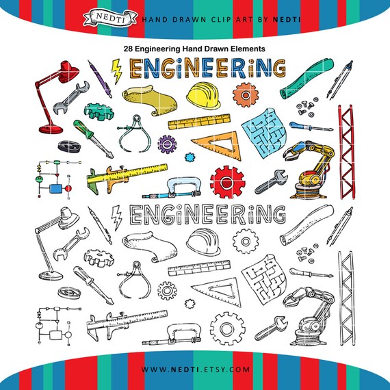 PNG Engineering Mechanical Doodle Clipart STEM STEAM Clipart