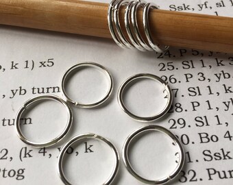 10 Sock/ shawl knitting stitch marker rings 10mm/ US 15 needles