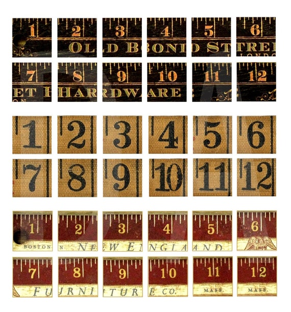 old yardstick numbers and tape measure numbers instant