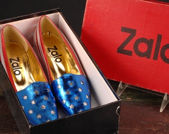 Zalo, American Flag Shoes, Spain, Size 6 1/2 med.