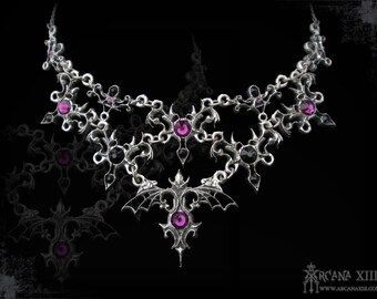 Handmade gothic necklace choker, The karnaphrost, gothic jewelry, victorian necklace, gothic choker, steampunk necklace, pagan
