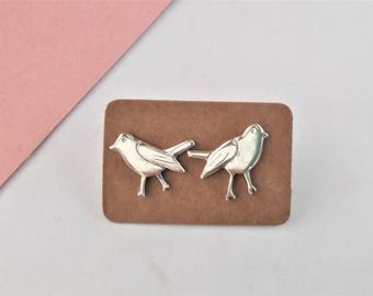 Earrings Robin in 925 sterling silver is handmade in France / Robins earrings in sterling silver handmade in France