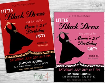 Little Black Dress Invitation Etsy