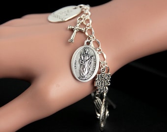Saint Apollonia Bracelet. Catholic Bracelet. St Apollonia Charm Bracelet. Catholic Jewelry. Religious Jewelry. Handmade Jewelry