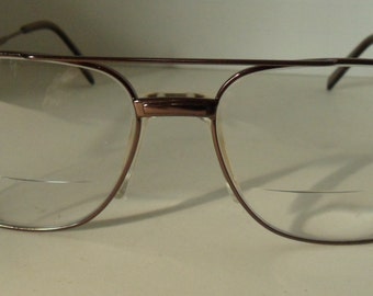 Vintage 1980s Eyeglasses, Woolrich 7765 Brown Polished Metal Frames, Round Eyeglasses, Vintage Eyewear Vintage Frames, Hipster Glasses