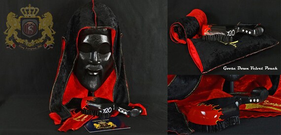 King Scorpion 360 Wave Brush (12 Row Tight) 360 Wave Brush + King Scorpion 360 Double Custom Velvet Du-rag + Goose Down Custom Velvet Pouch