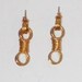 Brutalist Knot Pierced Earrings Chunky Gold Tone Wrapped Metal Long Dangle Drop Never Worn, Vintage 80s, Costume Jewelry Gift