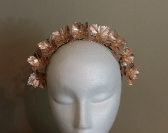 Rose Gold Leather Crown Head Piece