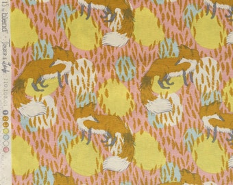 Timber and Leaf Playful Fox gold pink Sarah Watts Blend Fabrics FQ or more