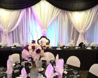 Free Shipping in USA. Sheer Voile fabric is a 118" wide width for curtains and event decorations., color Ivory