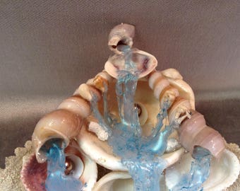 Seashell, Seashell waterfal, crafts waterfall, Seashell, Waterfall miniature, Miniature