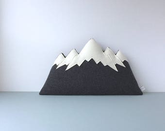 the Tetons - wool mountain range pillow - MADE TO ORDER