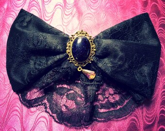Gothic Lolita Black Lace Hair Clip