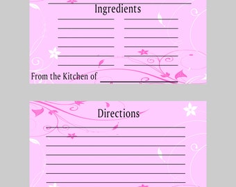 Bridal Shower/Recipe Card/Food Recipe/Shower Recipe Card/Gift/Bridesmaid Gift/Recipe Printables/Meal Planner/Planner/Wedding/Recipe Cards
