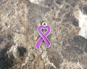 Heart ribbon, purple
