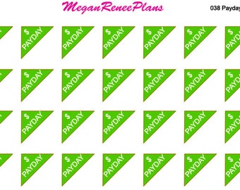 Payday corner matte planner stickers for the Erin Condren Life Planner 28 per sheet