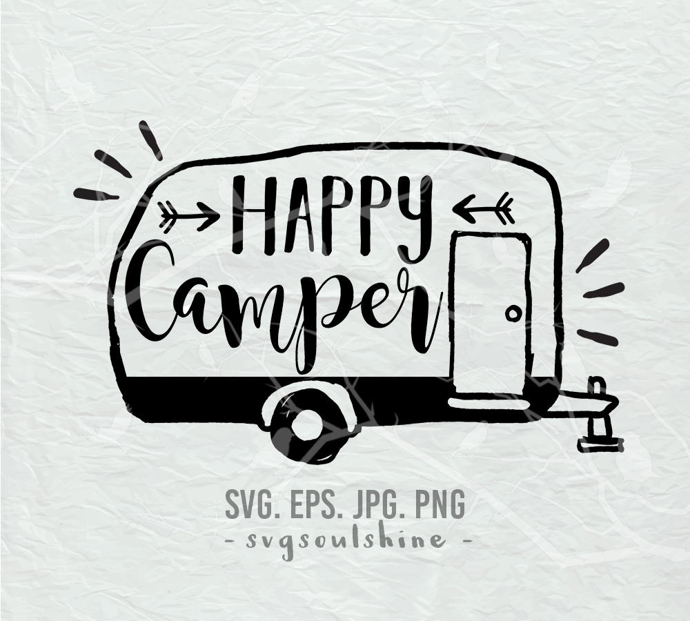 Download Happy Camper SVG File Camping Silhouette Cut File Cricut