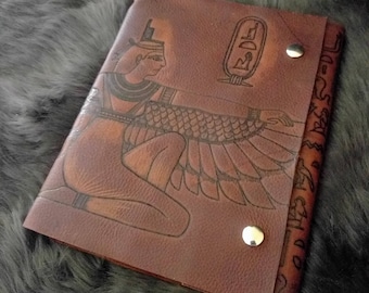 Isis Egyptian Goddess Brown Leather Journal/ Sketchbook/ Notebook/ Spellbook