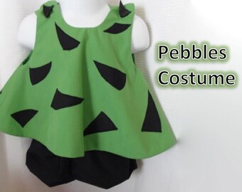 Pebbles Flintstone Costume Dress with Appliqué and Bloomers sizes 3 months through 4T