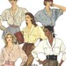 Vintage 80s McCalls 4043 Sewing Pattern for Easy Dolman Sleeve Blouses with Collar Variations Optional Pocket sz 10 Bust 32.5 Uncut