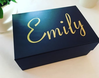 Personalised Gift Box, Your Name, Luxury Keepsakes Box, Black Deep Gift Box, White Deep Gift Box, Personalised Gift, Luxury Gifting Solution