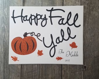 Items similar to HAPPY FALL Y'ALL Printable Banner - Instant Download ...