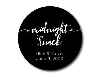 Midnight Snack Stickers Wedding Midnight Snack Labels Midnight Snack Ideas Wedding Stickers Cake Box Labels Popcorn Label Cookie Box Sticker