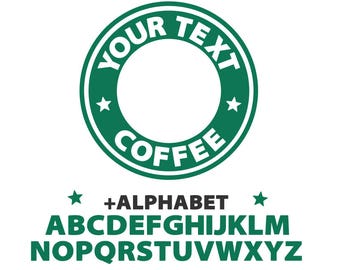 Starbucks svg, starbucks custom logo template svg, coffee svg, circle coffee logo svg, svg file for cricut, silhouette, svg files, svg