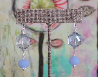 Sky Blue Crystal Drop Earrings