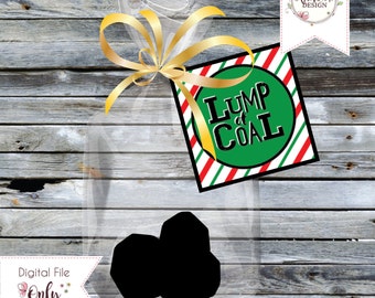 Christmas Gift Tags // Lump of Coal // 3"x3" // Digital Download