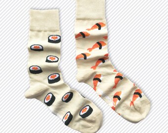 Mens Socks | Mismatched Socks | Sushi | Fun Socks | Crazy Socks | Mismatched | Cool Socks | Groom Socks | Funky Socks