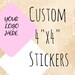 Custom 4x4 square stickerslogo stickerscustom