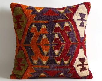 kilim pillow, kilim, vintage pillow, home decor, red pillow, throw pillow, decorative pillow, pillow cover, red kilim pillow, kilim pillows