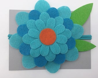 Large Bloom Blue Headband