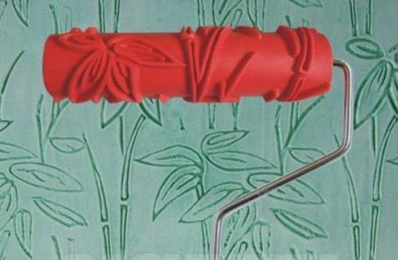 Bamboo Patterned Paint Roller Plant Leaf Botanical Print