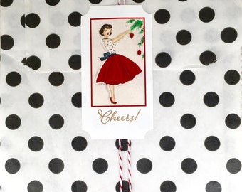 Holiday Gift Bags - Christmas Gift Bags - Cute Holiday Wrapping - Holiday Gift Card Packaging - Darling Hoilday Gift Bags