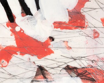Original Abstract Encaustic on Paper