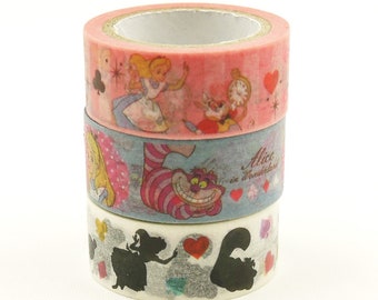 Alice in Wonderland - Paper Masking Tape Set - 5.5 yard (each roll) - 3 rolls - no discount