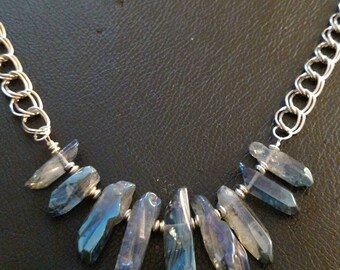 Natural stone statement necklace