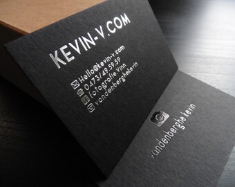 Letterpress Business Cards - 350gsm - 100% Recycled - Grey - Black - White