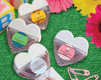 48 Personalized Baby Shower Heart Shaped Memo Clip Favors - Set of 48