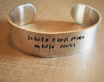 Hammered & stamped aluminium cuff