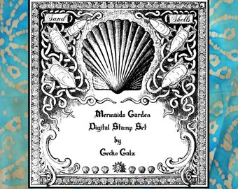 Mermaids Garden Digital stamps