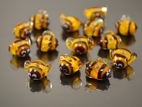 Lampwork Bumble Bee Beads Glass Bee Beads Honey Bee Beads