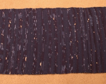 Handwoven Rag Rug - Stary Night: Midnight Blue with Yellow & White Flecks - 47 inches....(#190)